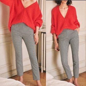 NWT Sezane Clara Trouser Ecru Black